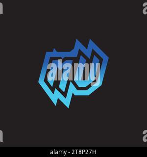 MV initial inspiration logo design esport and gaming clan ideas Stock Vector