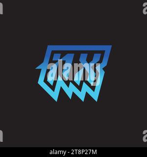 NX initial inspiration logo design esport and gaming clan ideas Stock Vector