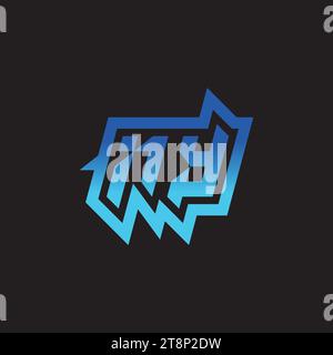 NY initial inspiration logo design esport and gaming clan ideas Stock Vector