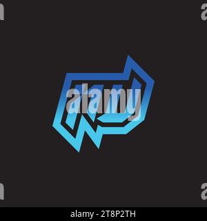 NU initial inspiration logo design esport and gaming clan ideas Stock Vector