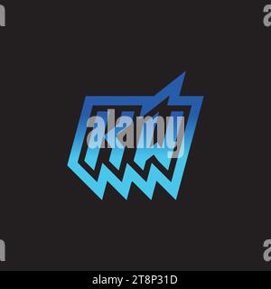 KW initial inspiration logo design esport and gaming clan ideas Stock Vector