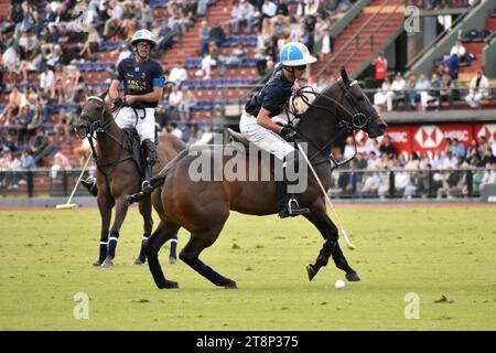 Adolfo Cambiaso father and son of team La Dolfina Saudi playing against Cria la Dolfina at the 130th Argentine Open Polo Championship (Campeonato Stock Photo