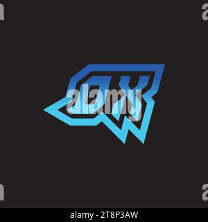 OX initial inspiration logo design esport and gaming clan ideas Stock Vector