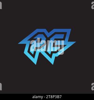 PC initial inspiration logo design esport and gaming clan ideas Stock Vector