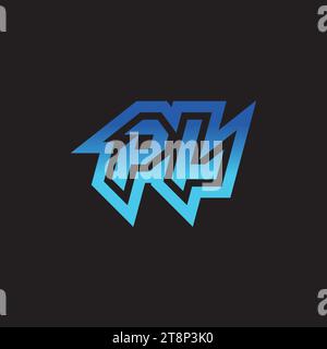 PL initial inspiration logo design esport and gaming clan ideas Stock Vector