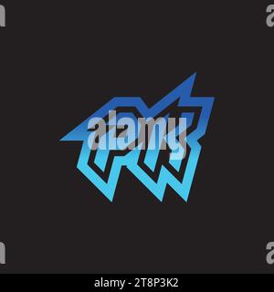 PK initial inspiration logo design esport and gaming clan ideas Stock Vector