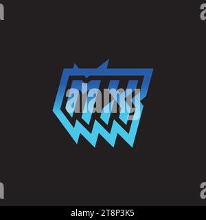 MX initial inspiration logo design esport and gaming clan ideas Stock Vector