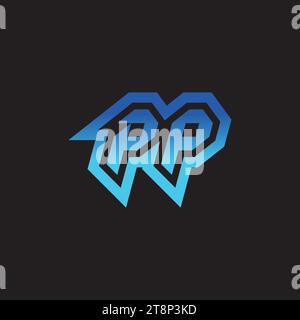 PP initial inspiration logo design esport and gaming clan ideas Stock Vector