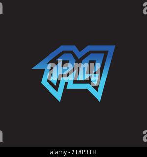 PQ initial inspiration logo design esport and gaming clan ideas Stock Vector