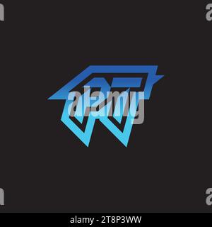 PT initial inspiration logo design esport and gaming clan ideas Stock Vector