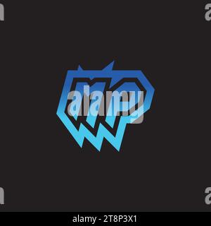 MP initial inspiration logo design esport and gaming clan ideas Stock Vector