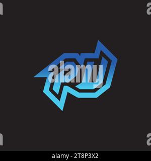 PU initial inspiration logo design esport and gaming clan ideas Stock Vector