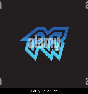 PR initial inspiration logo design esport and gaming clan ideas Stock Vector