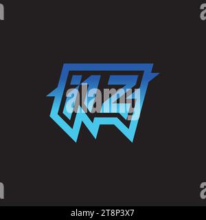 NZ initial inspiration logo design esport and gaming clan ideas Stock Vector