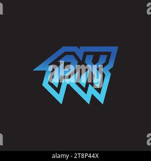 PX initial inspiration logo design esport and gaming clan ideas Stock Vector