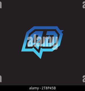 QD initial inspiration logo design esport and gaming clan ideas Stock Vector