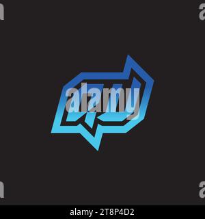 QU initial inspiration logo design esport and gaming clan ideas Stock Vector