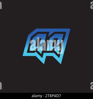 QQ initial inspiration logo design esport and gaming clan ideas Stock Vector