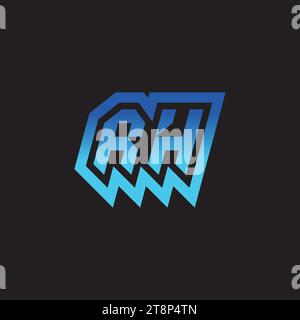 RH initial inspiration logo design esport and gaming clan ideas Stock Vector