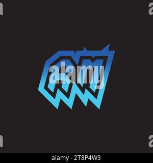 RM initial inspiration logo design esport and gaming clan ideas Stock Vector