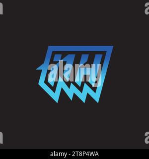 NH initial inspiration logo design esport and gaming clan ideas Stock Vector