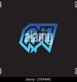 RN initial inspiration logo design esport and gaming clan ideas Stock Vector