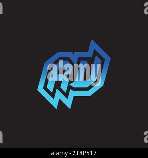 RU initial inspiration logo design esport and gaming clan ideas Stock Vector