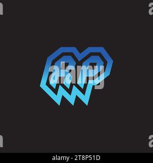 RP initial inspiration logo design esport and gaming clan ideas Stock Vector