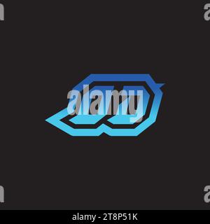 OD initial inspiration logo design esport and gaming clan ideas Stock Vector