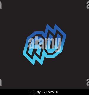 RV initial inspiration logo design esport and gaming clan ideas Stock Vector