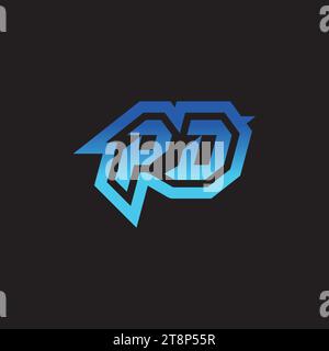 PD initial inspiration logo design esport and gaming clan ideas Stock Vector