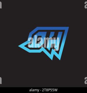 OH initial inspiration logo design esport and gaming clan ideas Stock Vector