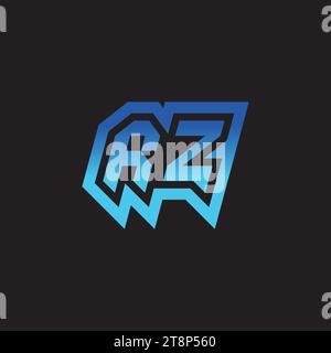 RZ initial inspiration logo design esport and gaming clan ideas Stock Vector
