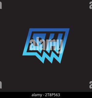 SH initial inspiration logo design esport and gaming clan ideas Stock Vector