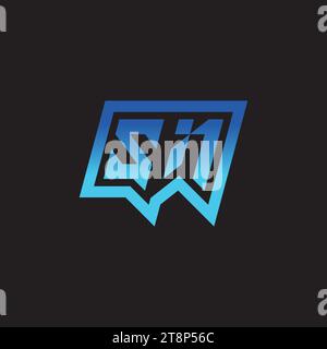 SN initial inspiration logo design esport and gaming clan ideas Stock Vector