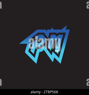 PM initial inspiration logo design esport and gaming clan ideas Stock Vector