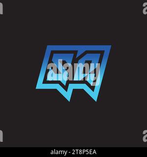 SQ initial inspiration logo design esport and gaming clan ideas Stock Vector
