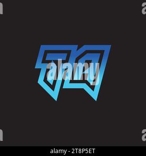 TA initial inspiration logo design esport and gaming clan ideas Stock Vector