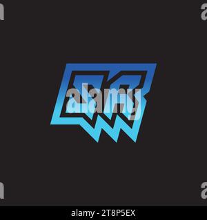 SR initial inspiration logo design esport and gaming clan ideas Stock Vector