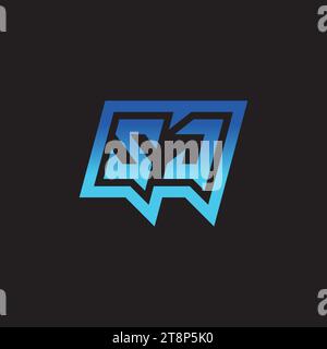 SJ initial inspiration logo design esport and gaming clan ideas Stock Vector