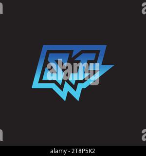 SI initial inspiration logo design esport and gaming clan ideas Stock Vector