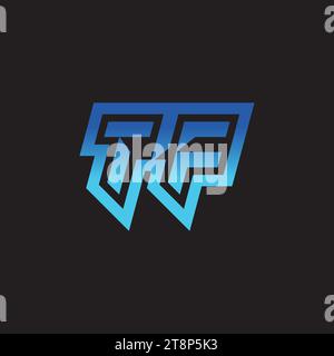 TF initial inspiration logo design esport and gaming clan ideas Stock Vector