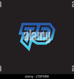 TD initial inspiration logo design esport and gaming clan ideas Stock Vector
