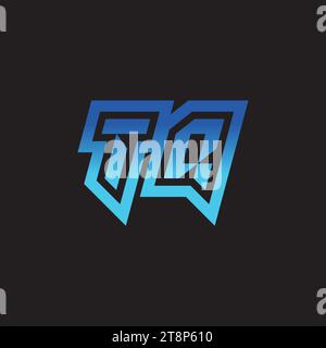 TQ initial inspiration logo design esport and gaming clan ideas Stock Vector