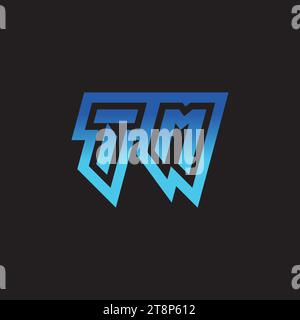 TM initial inspiration logo design esport and gaming clan ideas Stock Vector