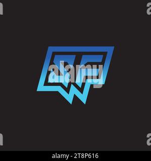 SF initial inspiration logo design esport and gaming clan ideas Stock Vector