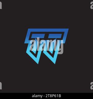 TT initial inspiration logo design esport and gaming clan ideas Stock Vector