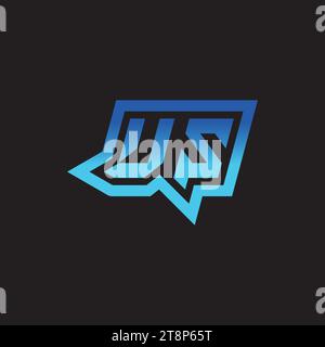 US initial inspiration logo design esport and gaming clan ideas Stock Vector