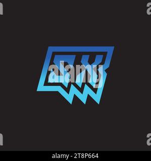 SX initial inspiration logo design esport and gaming clan ideas Stock Vector