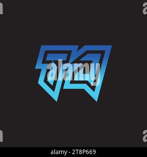 TJ initial inspiration logo design esport and gaming clan ideas Stock Vector